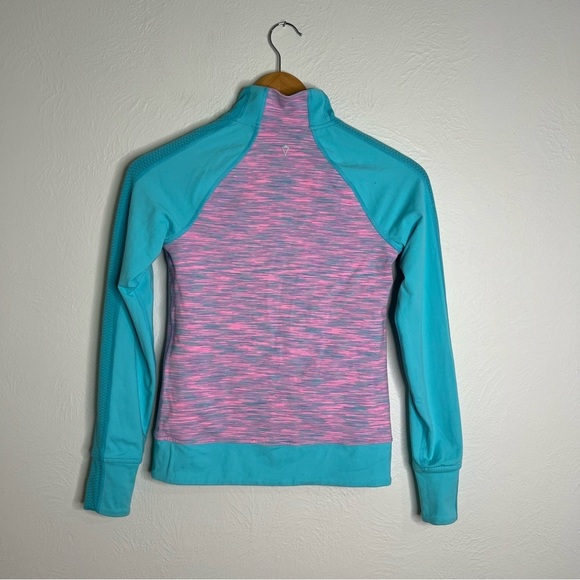 IVIVVA Girls Reversible Zip-Up Jacket Gray Teal Full Zip Pockets Activewear 10 - Picture 15 of 16